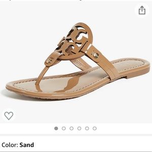 LIKE NEW Tory Burch Miller Sandal (Sand Patent Leather)